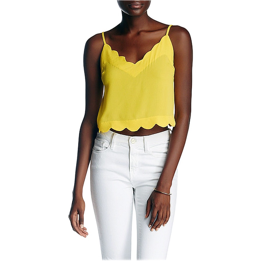 NWT-Lush Scallop Edge Cami, Yellow Vibrant, Large